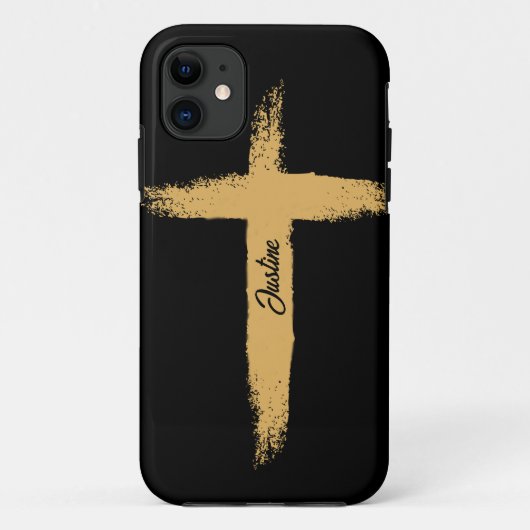 Religieus gouden kruis Case-Mate iPhone case (Achterkant)