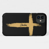 Religieus gouden kruis Case-Mate iPhone case (Achterkant (horizontaal))