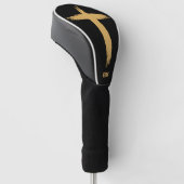 Religieus gouden kruis golfheadcover (Schuin)