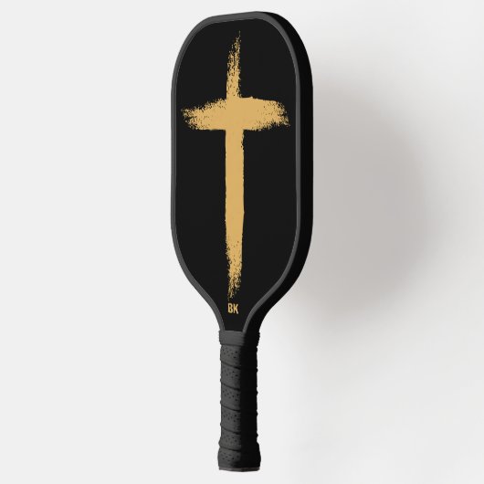 Religieus gouden kruis pickleball paddle (Links)