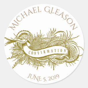 Religieus gouden sacrament van bevestiging ronde sticker
