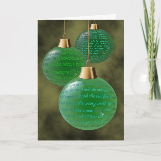 Religieus groen Ornament Kerst Feestdagen Kaart (Voorkant)