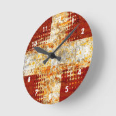 Religieus halftone kruis ronde klok (Hoek)