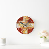 Religieus halftone kruis ronde klok (Huis)