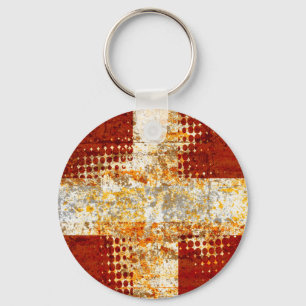 Religieus halftone kruis sleutelhanger