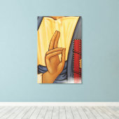 Religieus Handgebaar Kunst Canvas Afdruk (Insitu (Houten vloer))