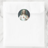 Religieus hart van Jesus Prayer  Classic R Ronde Sticker (Tas)