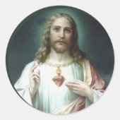 Religieus hart van Jesus Prayer  Ronde Sticker (Voorkant)