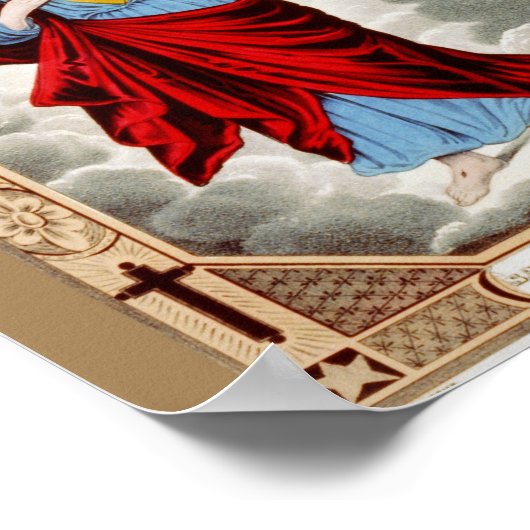 Religieus heilig hart van Jezus afbeelding Poster (Hoek)