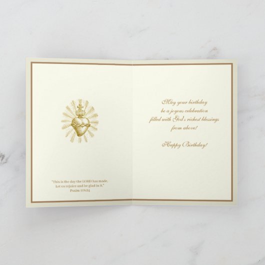 Religieus heilig hart van Jezus Floral Scripts Kaart (Binnen)