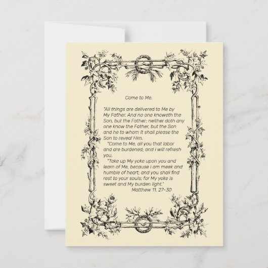 Religieus heilig hart van Jezus Scripture Prayer (Achterkant)