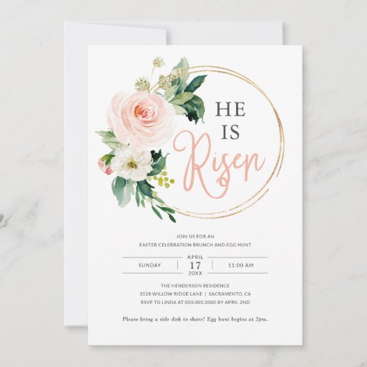 Religieus Hij is Verrezen Pasen Brunch Egg Hunt Kaart (Voorkant)