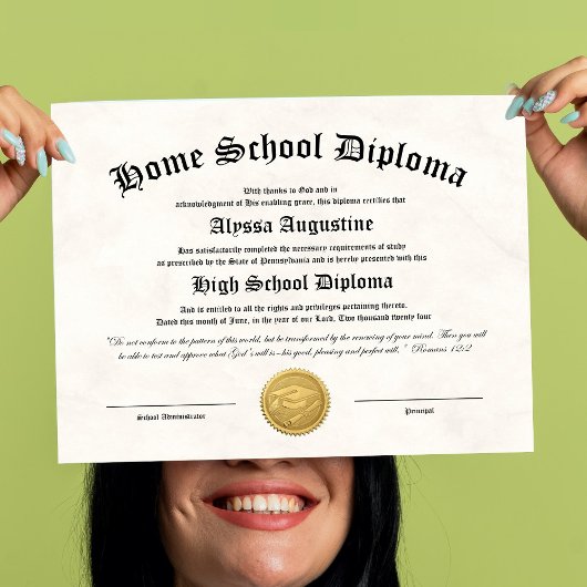 Religieus Homeschool-Diploma Poster