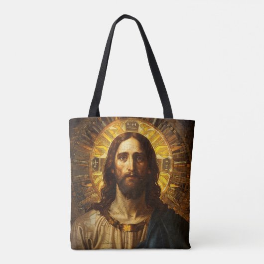 Religieus icoon Jezus Christus Tote Bag (Achterkant)