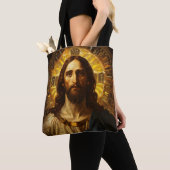 Religieus icoon Jezus Christus Tote Bag (Dichtbij)