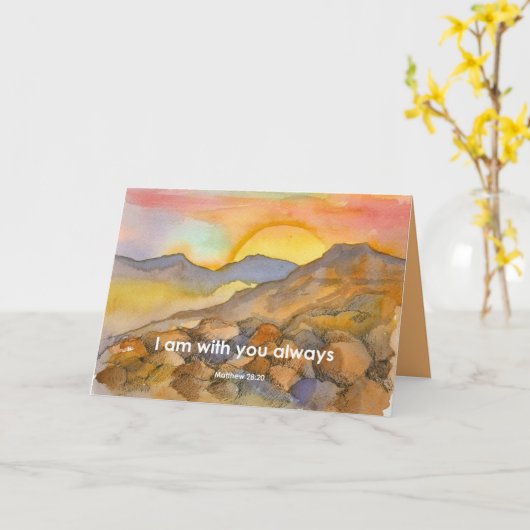 Religieus Ik ben bij jou Altijd Schrift Matthew Kaart (Gele Bloem)