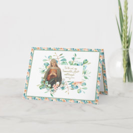 Religieus immaculair hart van Mary Eucalyptus Bedankkaart