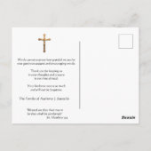 Religieus Katholiek Begrafenis Hartelijk dank Briefkaart (Achterkant)