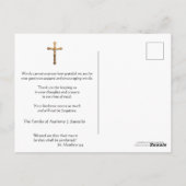 Religieus Katholiek Begrafenis Hartelijk dank Briefkaart (Achterkant)