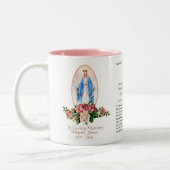 Religieus katholiek begrafenismonument tweekleurige koffiemok (Links)