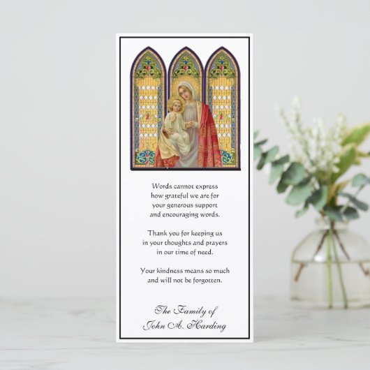 Religieus katholiek begrafenissympathie bedankt kaart (Staand voorkant)