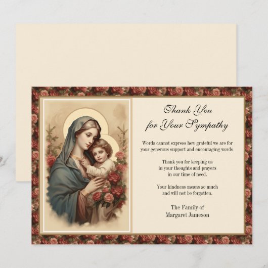 Religieus katholiek condoleances Jezus begrafenis  Bedankkaart (Voorkant / Achterkant)