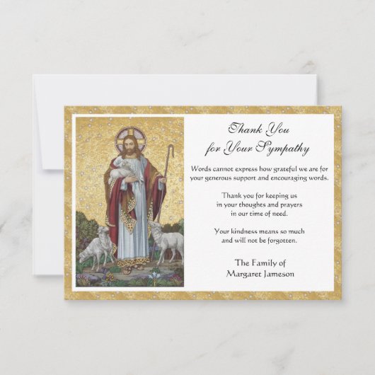 Religieus katholiek condoleances Jezus begrafenis  Bedankkaart (Voorkant)