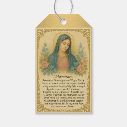 Religieus Katholiek Gebed Bloemen Cadeaulabel (Voorkant)