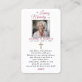 Religieus Katholiek Gebed Maagd Maria Kruis Bloeme Visitekaartje (Achterkant)