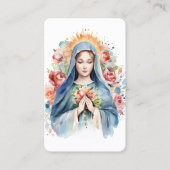 Religieus Katholiek Gebed Maagd Maria Kruis Bloeme Visitekaartje (Voorkant)