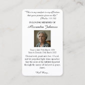 Religieus Katholiek Gebed Maagd Maria Visitekaartje (Achterkant)