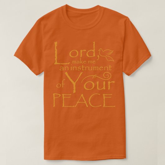 Religieus katholiek gebed Peace Saint T-shirt (Design voorkant)