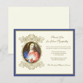 Religieus Katholiek Heilig Hart Jezus Begrafenis Bedankkaart (Voorkant / Achterkant)