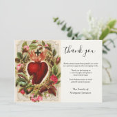 Religieus katholiek heilig hart Jezus condoleances Bedankkaart (Staand voorkant)