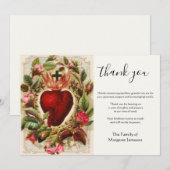 Religieus katholiek heilig hart Jezus condoleances Bedankkaart (Voorkant / Achterkant)