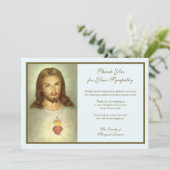Religieus katholiek heilig hart Jezus condoleances Bedankkaart (Staand voorkant)