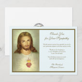 Religieus katholiek heilig hart Jezus condoleances Bedankkaart (Voorkant / Achterkant)