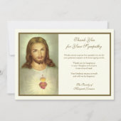 Religieus katholiek heilig hart Jezus condoleances Bedankkaart (Voorkant)