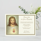 Religieus katholiek heilig hart Jezus condoleances Bedankkaart (Staand voorkant)