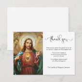 Religieus katholiek heilig hart Jezus condoleances Bedankkaart (Voorkant / Achterkant)