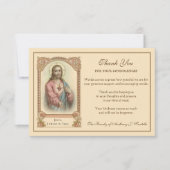 Religieus katholiek heilig hart Jezus condoleances Bedankkaart (Voorkant)