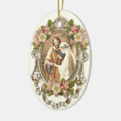 Religieus Katholiek Huwelijk Schrift Floral Keramisch Ornament (Links)