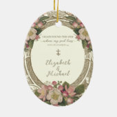 Religieus Katholiek Huwelijk Schrift Floral Keramisch Ornament (Achterkant)