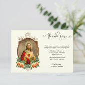 Religieus katholiek Jezus condoleances Dank je kaa Bedankkaart (Staand voorkant)