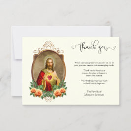 Religieus katholiek Jezus condoleances Dank je kaa Bedankkaart