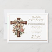 Religieus Katholiek Kruisbeeld Bloemenreligieus Bedankkaart (Voorkant)