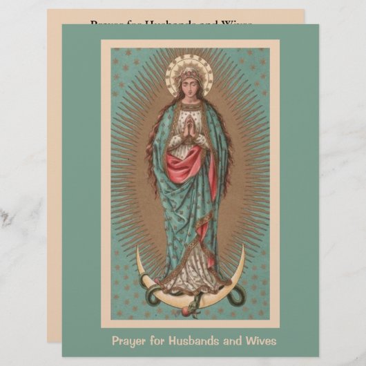 Religieus katholiek Mary Gepesterde echtgenoot & v (Voorkant / Achterkant)