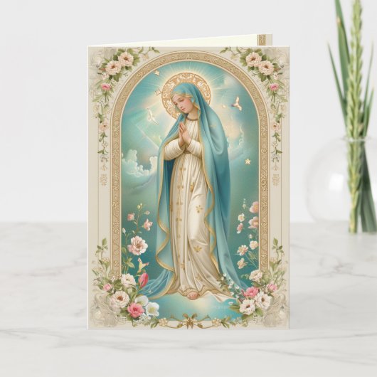 Religieus Katholiek Moeder Maria Memorare Gebed Kaart (Voorkant)