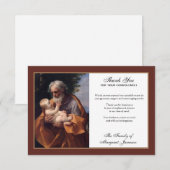 Religieus katholiek Sint-Jozef Jezus condoleances Bedankkaart (Voorkant / Achterkant)