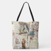 Religieus katholiek St Joseph Therese Collage Tote Bag (Achterkant)